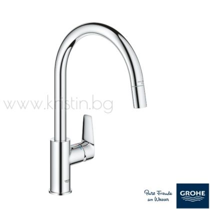 Смесител за кухня с издърпващ се чучур, Grohe Bauedge