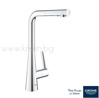 Смесител за кухня с изтеглящ се чучур, Grohe Zedra