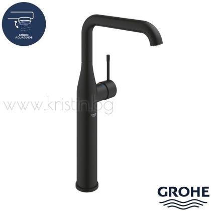 Висок смесител за мивка Grohe Essence Phantom Black, XL размер