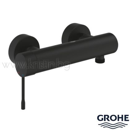 Черен едноръкохватков смесител за стенен монтаж Grohe Essence Phantom Black 25252KF1