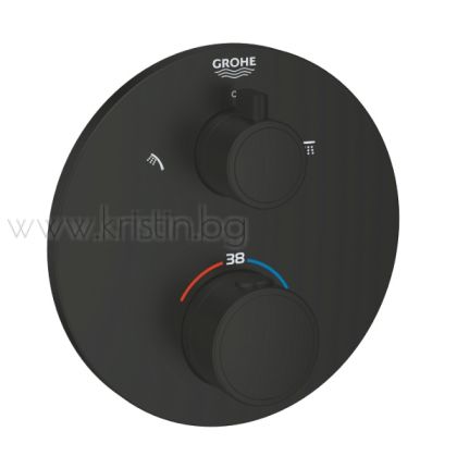 Термостат за вграждане Grohtherm Matte Black, с два изхода 