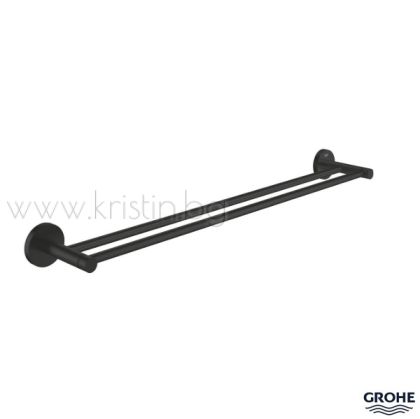 Двоен хавлийник за кърпи Grohe Essentials черен мат