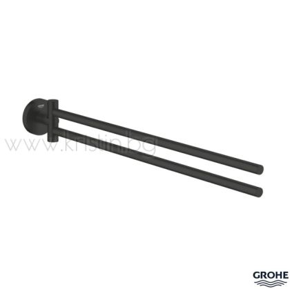 Двоен хавлийник за кърпи Grohe Essentials черен мат