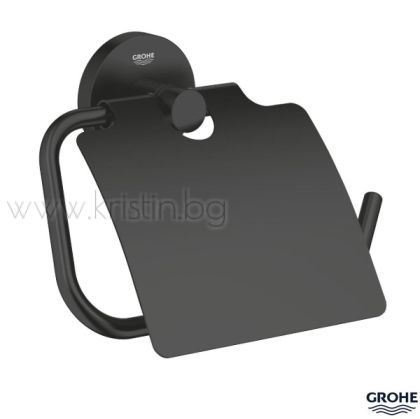 Поставка за тоалетна хартия, Grohe Essentials черен мат