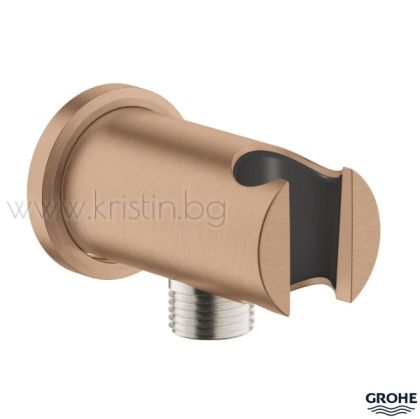 Стенно коляно-държач Grohe Rainshower, с извод за ръчен душ, в цвят Brushed Warm Sunset