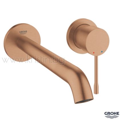 Смесител за вграждане за мивка Grohe Essence Brushed Warm Sunset, двудупков монтаж