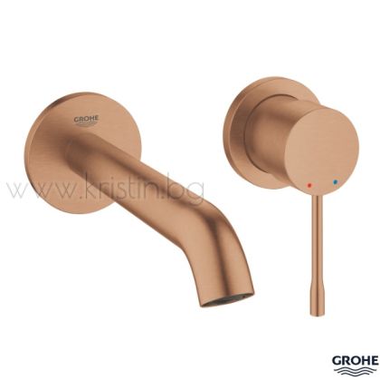 Смесител за вграждане за мивка Grohe Essence Brushed Warm Sunset, двудупков монтаж