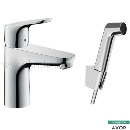 Hansgrohe Focus 100, стоящ смесител за мивка 31927000, с подвижен душ за биде