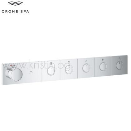 Термостат за вграждане Grohtherm Aqua Tiles Samrtcontrol, хром, с пет изхода