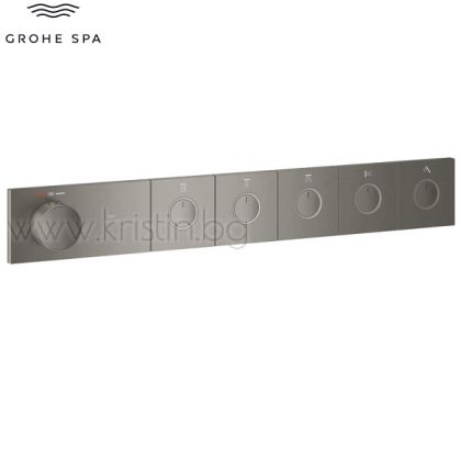 Термостат за вграждане Grohtherm Aqua Tiles Samrtcontrol, Brushed Hard Graphite, с пет изхода