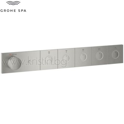 Термостат за вграждане Grohtherm Aqua Tiles Smartcontrol Supersteel Infinity Finish, с пет изхода
