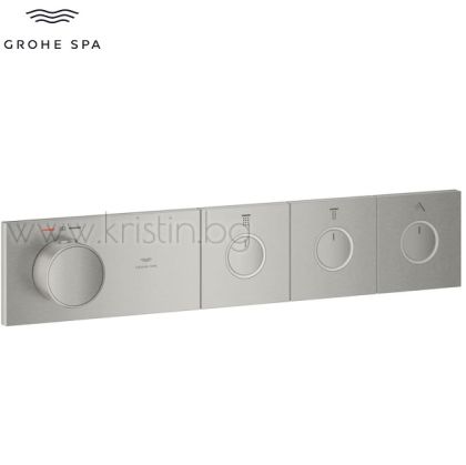 Термостат за вграждане Grohtherm Aqua Tiles Smartcontrol Supersteel Infinity Finish, с три изхода