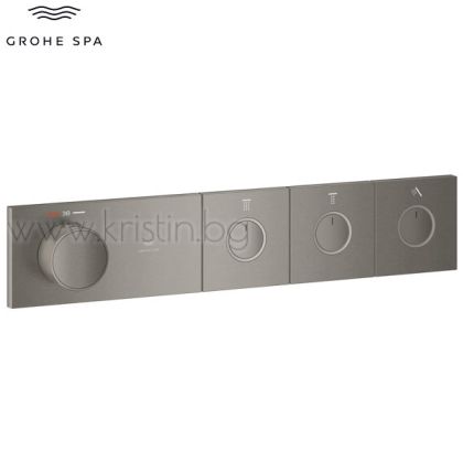 Термостат за вграждане Grohtherm Aqua Tiles Samrtcontrol, Brushed Hard Graphite, с три изхода