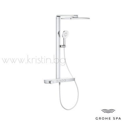 Grohe Rainshower Aqua Pure Smartcontrol, правоъгълна душ пита, ръчен душ с филтър за премахване на хлор