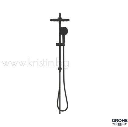 Душ система Grohe Tempesta System 250 CUBE, черен мат, окачване 620 мм