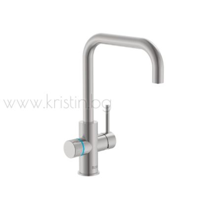 Кухненски смесител за филтрирана вода Roca Aquafy, въртящ се чучур, Stainless steel
