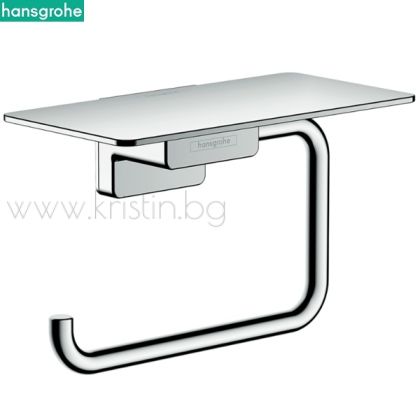 Държач за тоалетна хартия с поставка, Hansgrohe Addstoris, хром