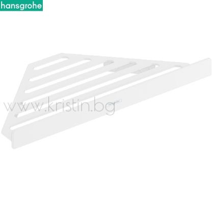 Ъглова етажерка мрежа, Hansgrohe Addstoris, бял мат