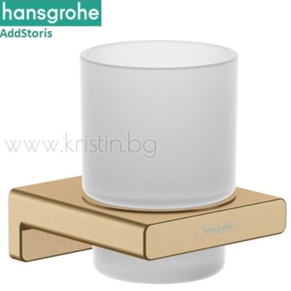Чаша за четки за зъби Hansgrohe Addsroris, матиран бронз