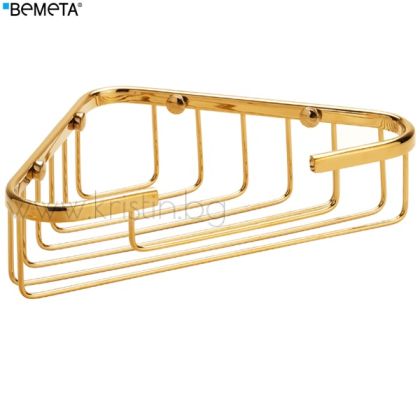 Ъглова етажерка мрежа, Bemeta Brilo, в цвят злато гланц