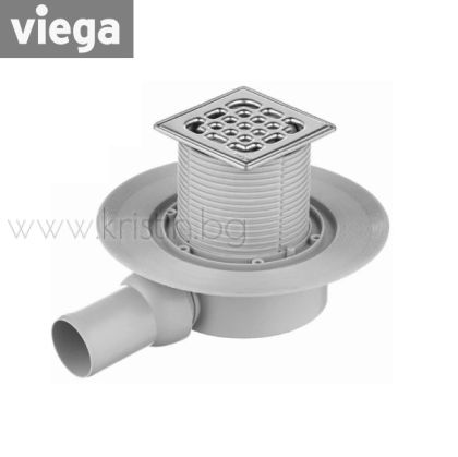 Подов сифон  Viega Advantix  с неръждаема рамка и решетка 10х10 см, и клапа против миризми