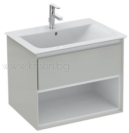 Шкаф за мивка Connect Air 60 см, светло сив лакгланц