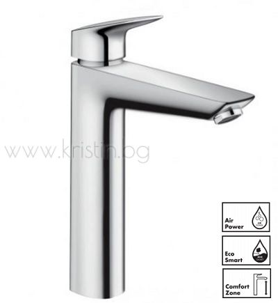 Hansgrohe Logis 190, стоящ смесител за мивка с удължено тяло