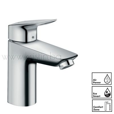 Hansgrohe Logis 100, стоящ смесител за мивка с pop-up витло