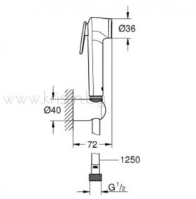 Хигиенен душ Grohe New Tempesta F комплект със стенен държач и шлаух