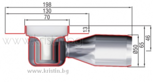 Линеен сифон  ACO Solid,  ShowerDrain C, ф50 