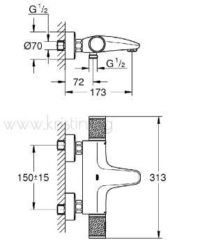Термостатен смеcистел за душ/ вана Grohtherm 1000 Performance