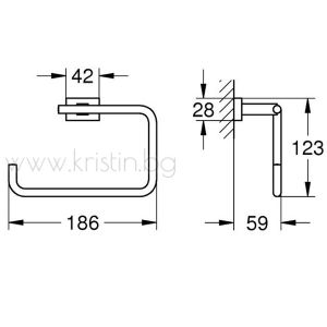 Халка за кърпи Grohe Essentials Cube