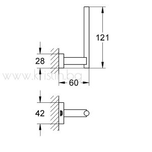 Поставка за тоалетна хартия Grohe Essentials Cube