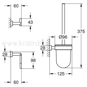 Комплект аксесоари за баня Grohe Essentials Cube 3 в 1