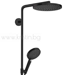 Душ система черен мат Raindance Select S 240 Powder Rain, с термостатен смесител