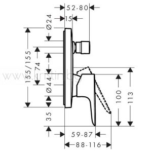 Hansgrohe комплект за вграждане Talis E и Croma 280 1 jet , черен мат