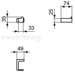 Единична закачалка за баня Conca Squared Atelier, матирано злато
