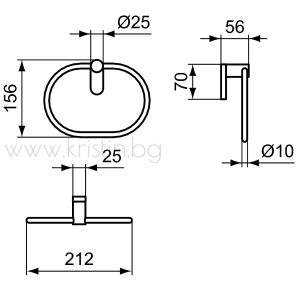 Златен ринг за кърпи с овална форма Conca Atelier T4503A2