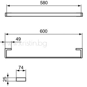 Хавлийник 60 см Conca Squared Atelier, хром