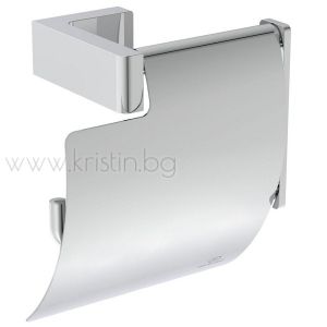 Държач за тоалетна хартия с капак Conca Squared Atelier, хром