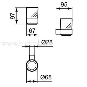 Стъклена чаша с държач Conca Round Atelier, матирано злато
