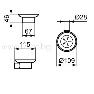 Стъклена сапунерка с държач Conca Round Atelier, хром