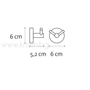 Черна двойна закачалка за баня Optimo 6202