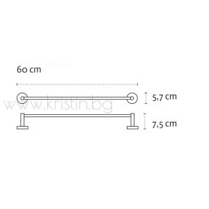  Поставка за хавлия 60 см Optimo black 6260