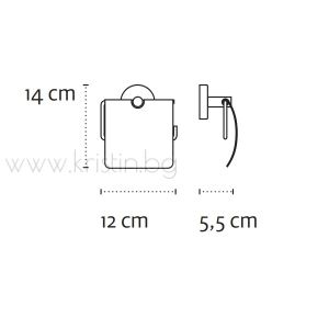 Държач за тоалетна хартия с капак Optimo black 6403