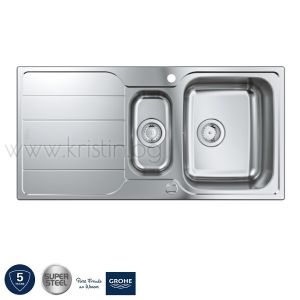 Кухненска мивка Grohe K500 60-S, с две корита и плот за отцеждане