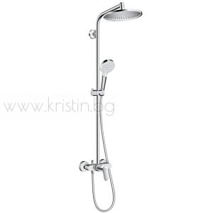 Душ система Hansgrohe Crometta S 240 Showerpipe 1 jet, с едноръкохватков смесител