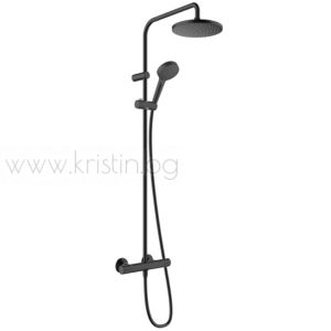 Душ система Hansgrohe Vernis Blend 200 1 Jet с термостатен смесител, черен мат