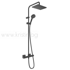 Душ система Hansgrohe Vernis Shape 230 1 Jet с термостатен смесител, черен мат