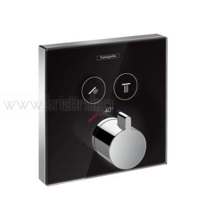 Hansgrohe Showerselect  balck glass15738600, термостат за вграждане